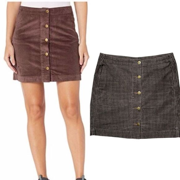 TOAD & CO Cruiser Cord Skirt Brown Size 2 - Picture 1 of 5
